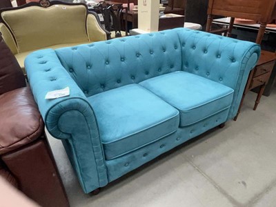 Lot 5141 - Turquoise button upholstered 2 seater...