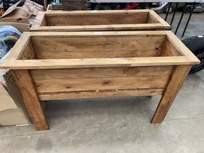 Lot 4222 - Large rectangular wooden planter on stand