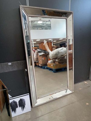 Lot 5214 - Large mirror with bevelled mirrored frame