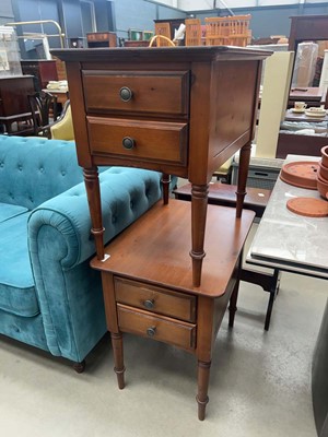 Lot 5142 - Pair of pine 2 drawer side tables/bedside...