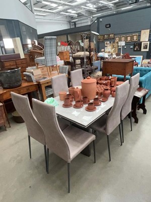 Lot 5144 - Contemporary faux marble extending dining...