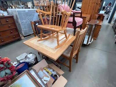 Lot 5225 - Dining table with faux marble surface and...