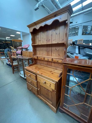 Lot 5228 - Pine dresser with plate rack over