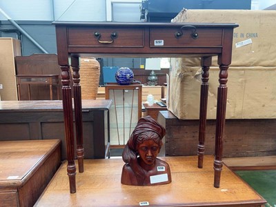 Lot 5237 - Reproduction mahogany 2 drawer console table