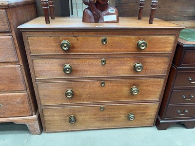 Lot 5239 - 19th century oak chest of 4 graduated drawers