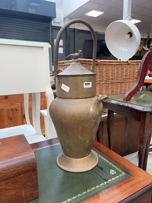 Lot 5241 - Large brass pitcher with swing handle