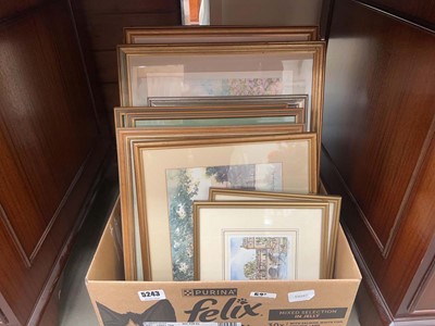 Lot 5243 - Box of prints, watercolours, pen and inks etc.