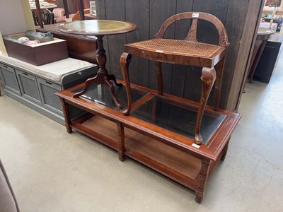Lot 5160 - Bergere seated stool on cabriole legs,...