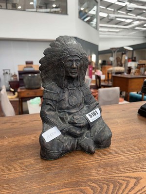 Lot 5161 - Bronzed resin figure of a Native American Indian