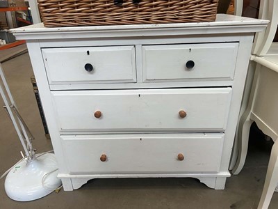Lot 5248 - White chest of 2 short over 2 long drawers
