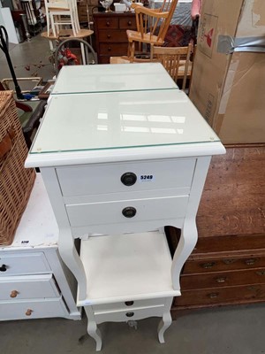 Lot 5249 - 4 white 2 drawer bedside cabinets
