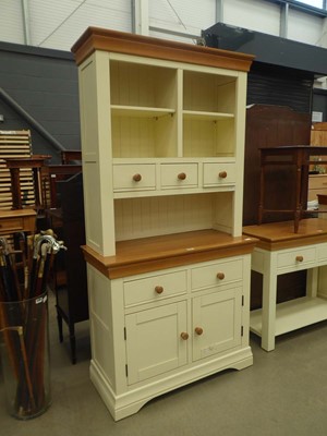 Lot 5270 - Cream painted and oak finished dresser