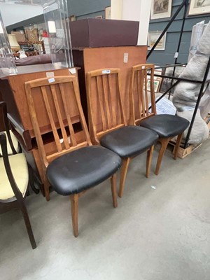 Lot 5169 - Set of 3 stained beech dining chairs with...