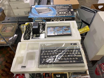 Lot 2206 - Boxed Oric-1 vintage micro computer with power...