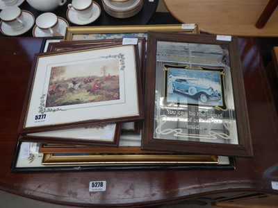 Lot 5277 - Group of hunting prints, embroidery etc