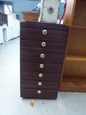 Lot 5282 - Campaign style chest of drawers together with...