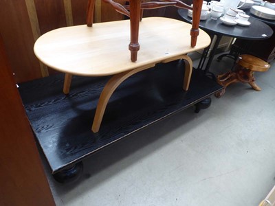 Lot 5284 - Oval maple occasional table together with a...