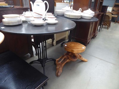 Lot 5286 - Pair of bistro tables with black circular...