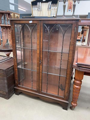 Lot 5184 - Mahogany and glazed twin door display cabinet