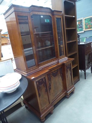 Lot 5288 - Victorian mahogany breakfront cabinet of small...