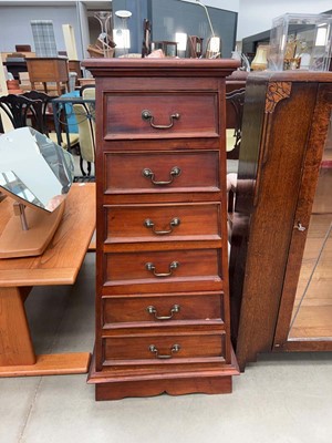 Lot 5186 - Stained pine graduated chest of 6 drawers