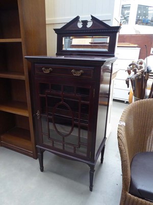 Lot 5290 - Edwardian music cabinet with glazed door and...