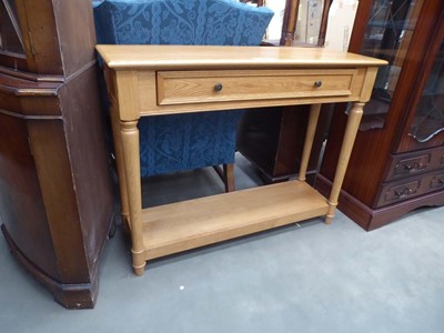 Lot 5294 - Oak single drawer console table