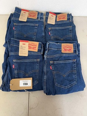 Lot 1799 - x4 pairs of Levi Strauss high rise slim...