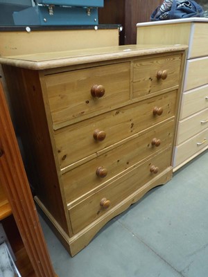 Lot 5298 - Pine chest of two short over three long drawers