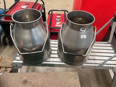 Lot 4458 - 2 stainless steel churns