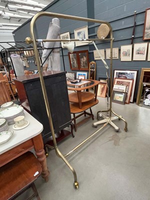 Lot 5190 - Brass finish rolling clothes rail