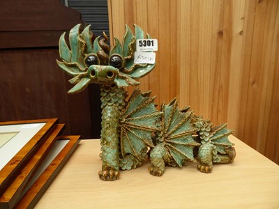 Lot 5301 - Stoneware figure model of a Chinese dragon