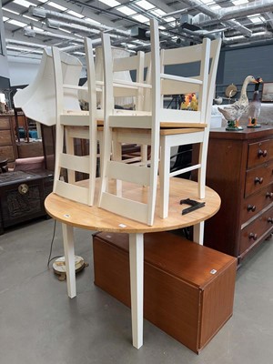 Lot 5204 - Contemporary circular kitchen table with 4...