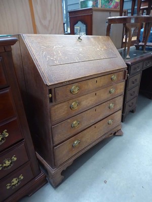 Lot 5310 - Georgian oak bureau bookcase