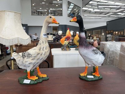 Lot 5206 - 2 resin figures of geese