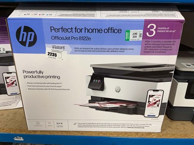 Lot 2235 - Boxed HP Office Jet Pro 8122E printer