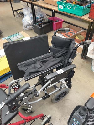 Lot 4465 - Folding wheelchair in black and silver