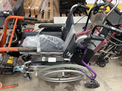 Lot 4468 - Folding wheelchair in black and silver