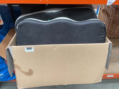 Lot 3067 - Black zip purses, support cushions, etc