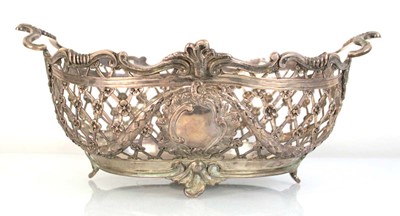 Lot 257 - A Victorian two handled basket of oval form...