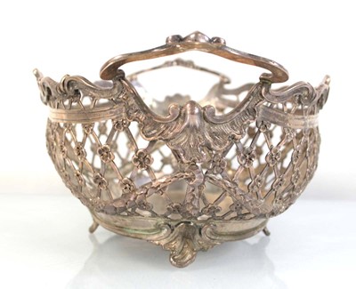 Lot 257 - A Victorian two handled basket of oval form...