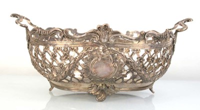Lot 257 - A Victorian two handled basket of oval form...