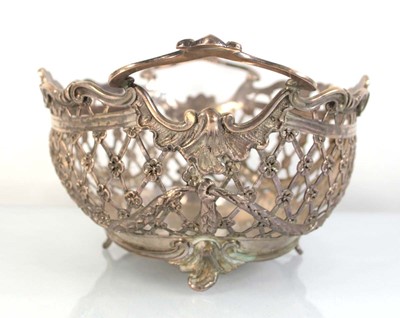 Lot 257 - A Victorian two handled basket of oval form...