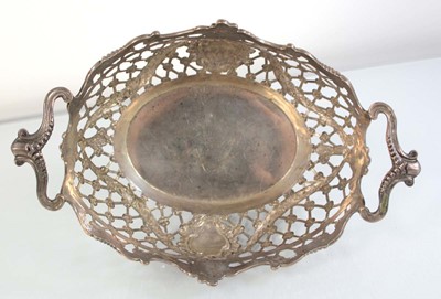Lot 257 - A Victorian two handled basket of oval form...