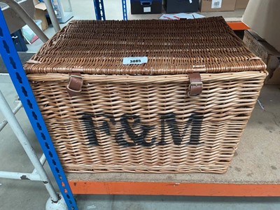 Lot 3085 - F&M wicker hamper basket