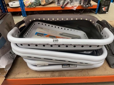 Lot 3105 - Stack of space saving laundry baskets