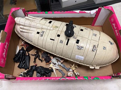 Lot 2283 - Box containing Star Wars figures along with a...
