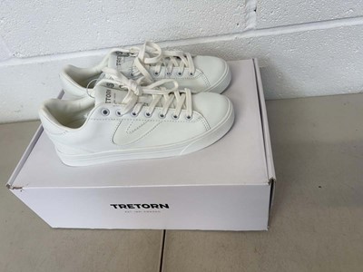 Lot 1822 - Boxed pair of Tretorn trainers size UK 4