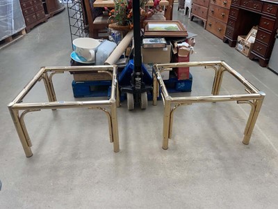 Lot 5360 - Pair of Hollywood Regency style brass finished...