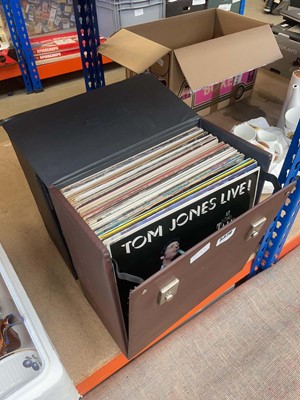 Lot 5379 - 2 boxes of vinyl records including Tom Jones,...